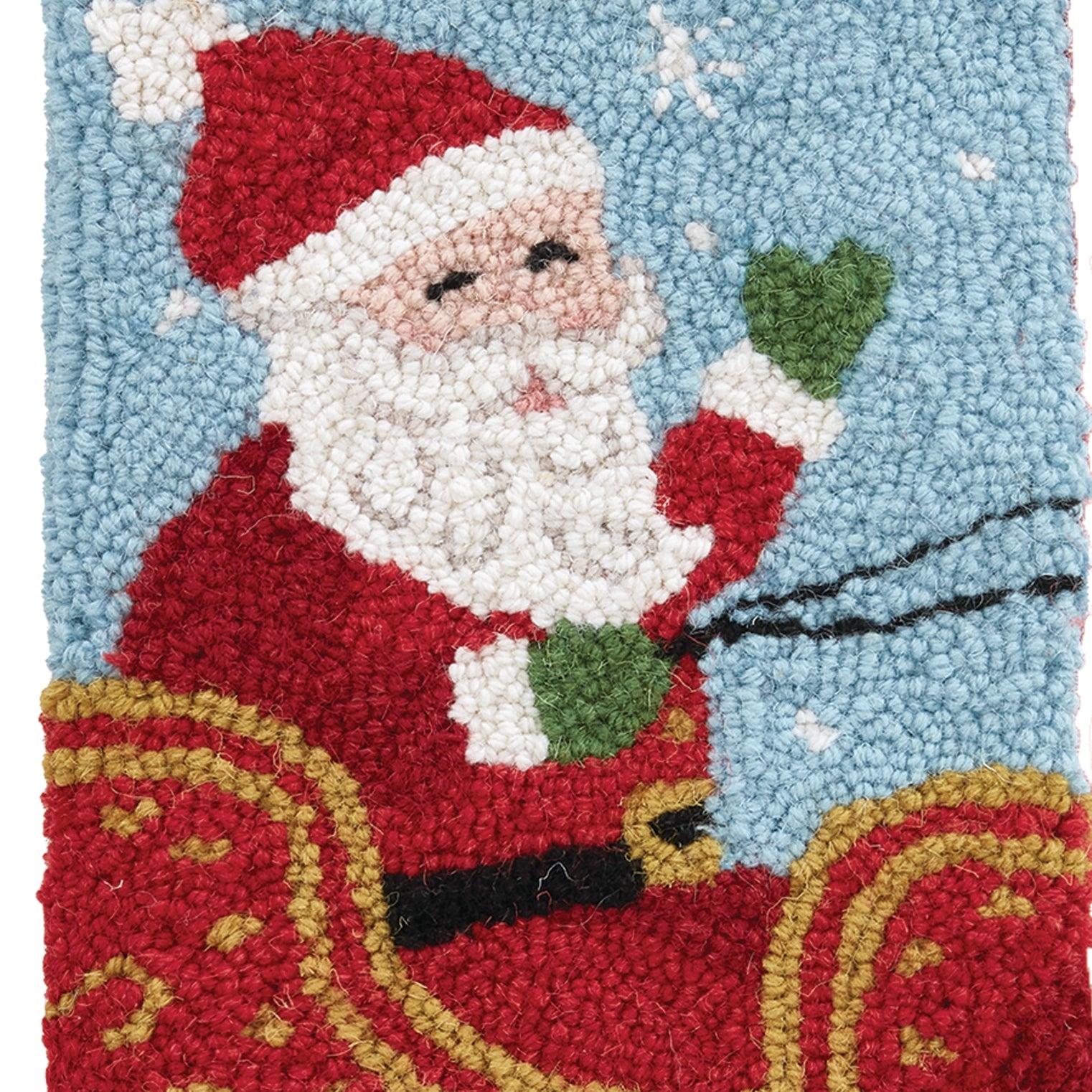 Peking Handicraft - Stocking Santa On Sleigh Hook