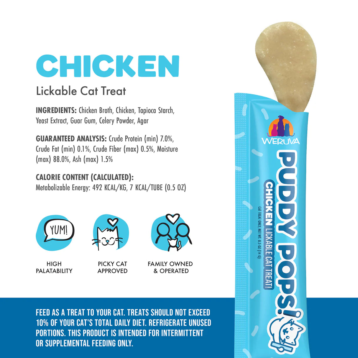 Weruva - Puddy Pops! Chicken Lickable Cat Treats 5 Pack