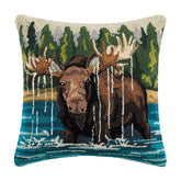 Peking Handicraft - Pillow Moose in The Lake Hook
