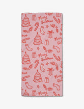 Geometry - Bar Towel Cheery Pink Christmas