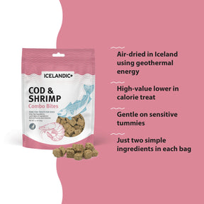 Icelandic+ Combo Bites Cod & Shrimp Pure Fish Treats For Dogs