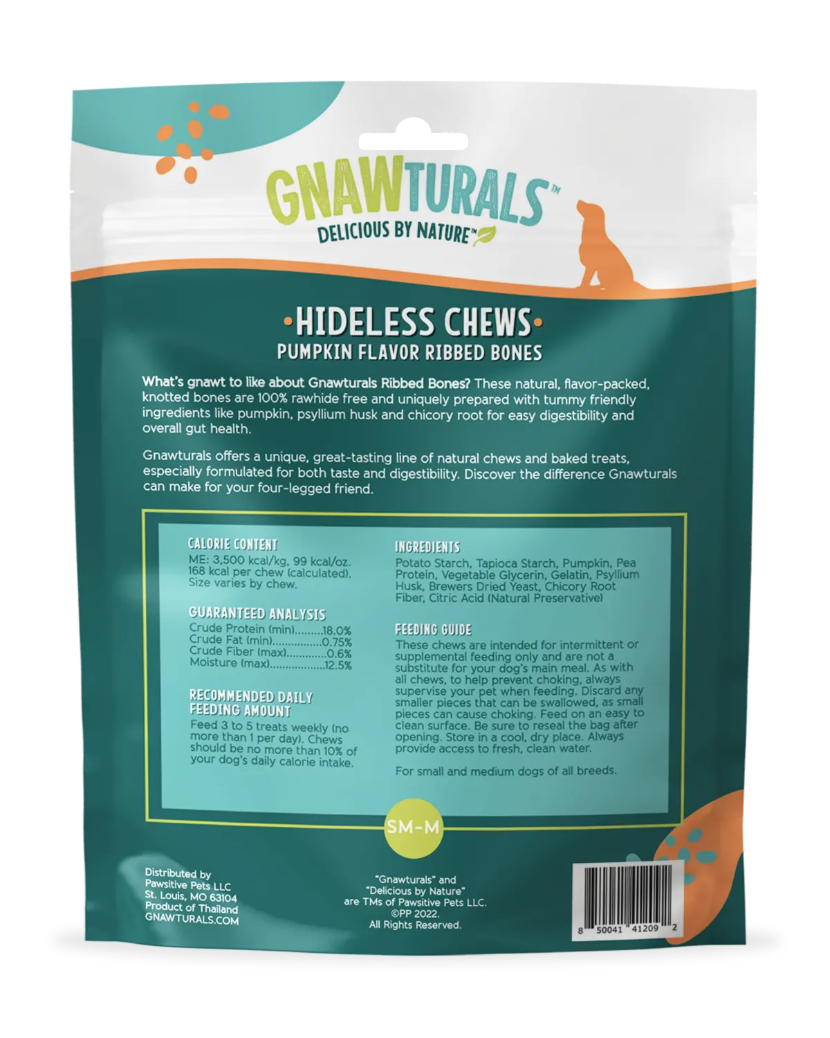Pawsitive Pets - Gnawturals Hideless Chews - Pumpkin Ribbed Knotted Bones