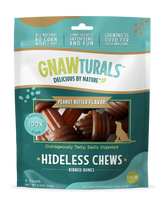 Pawsitive Pets - Gnawturals Hideless Chews - Peanut Butter Ribbed Knotted Bones