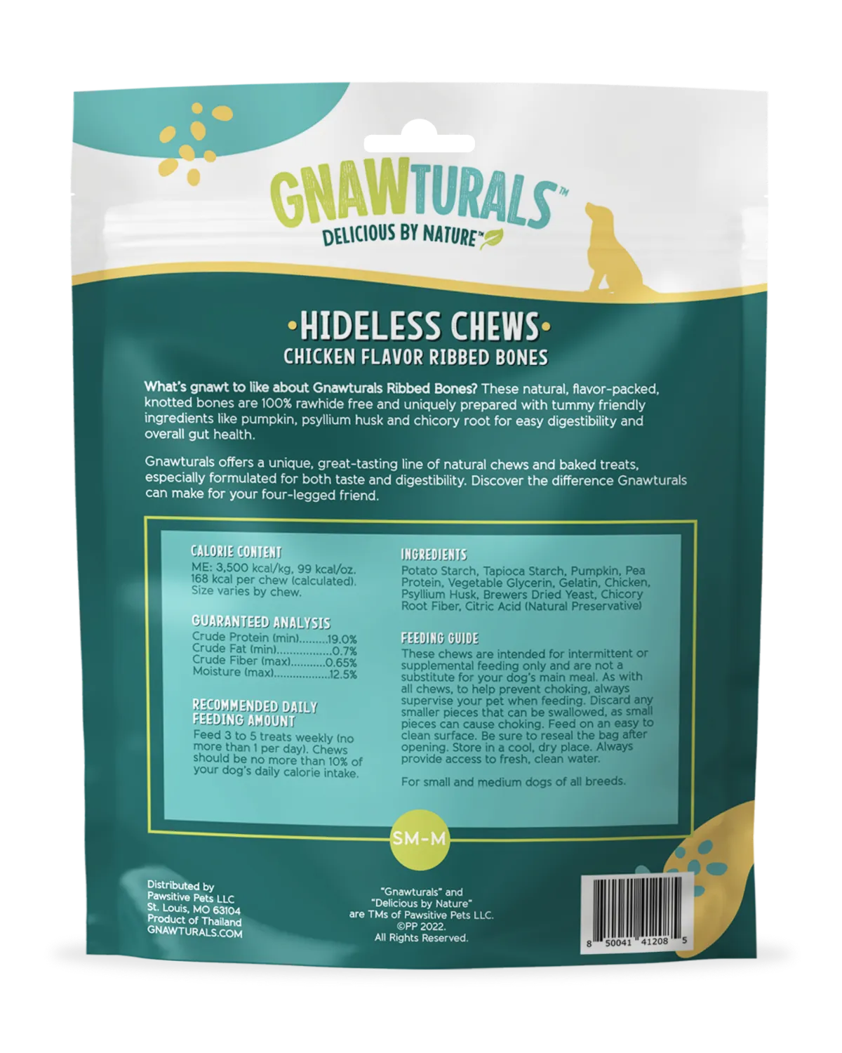 Pawsitive Pets - Gnawturals Hideless Chews - Chicken Ribbed Knotted Bones