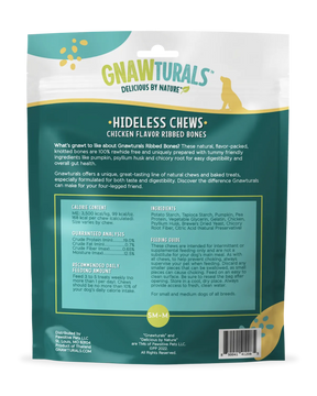 Pawsitive Pets - Gnawturals Hideless Chews - Chicken Ribbed Knotted Bones