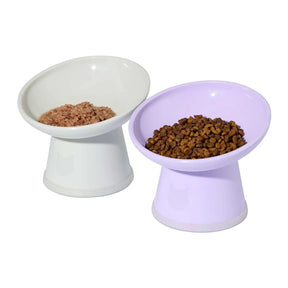 Moon-X USA - Cat Food Bowl Tilted Stress Free Raised 2 Piece Set