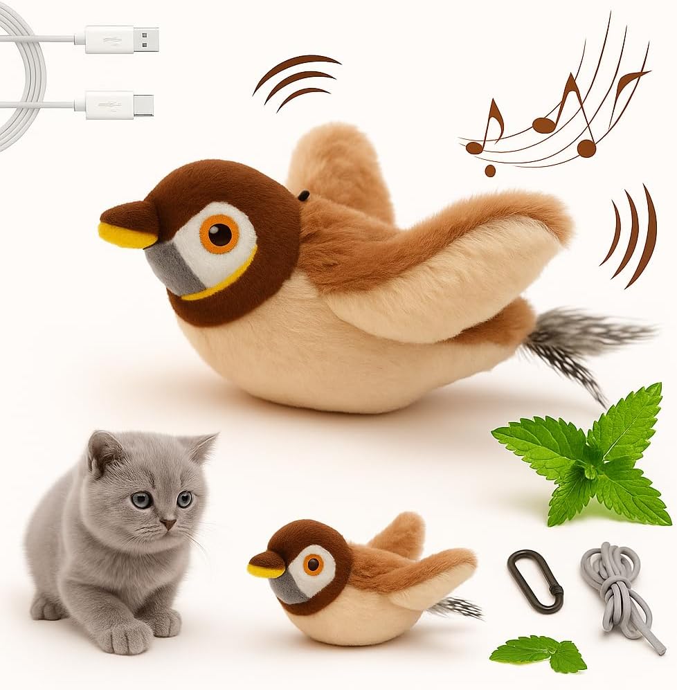 Vigor - Sparrow Bird Chirping Cat Toy Plush