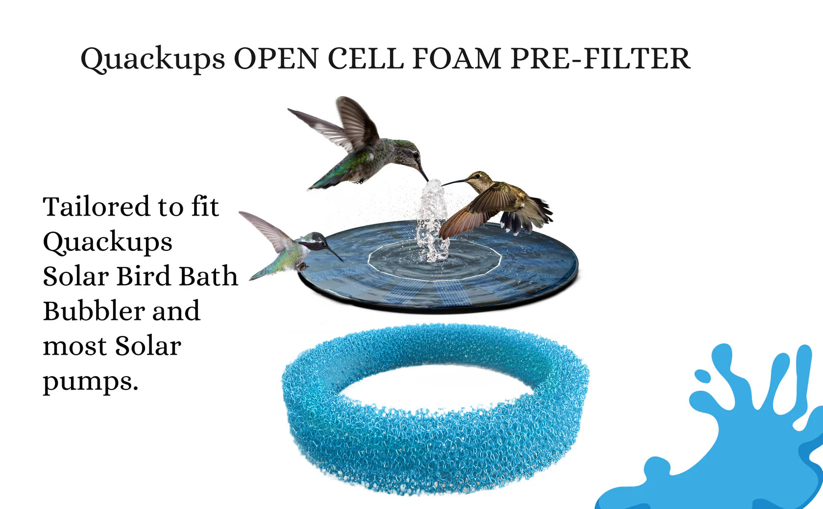 Quackups - Replacement Foam Pre-Filters for Bubbler Bird Bath
