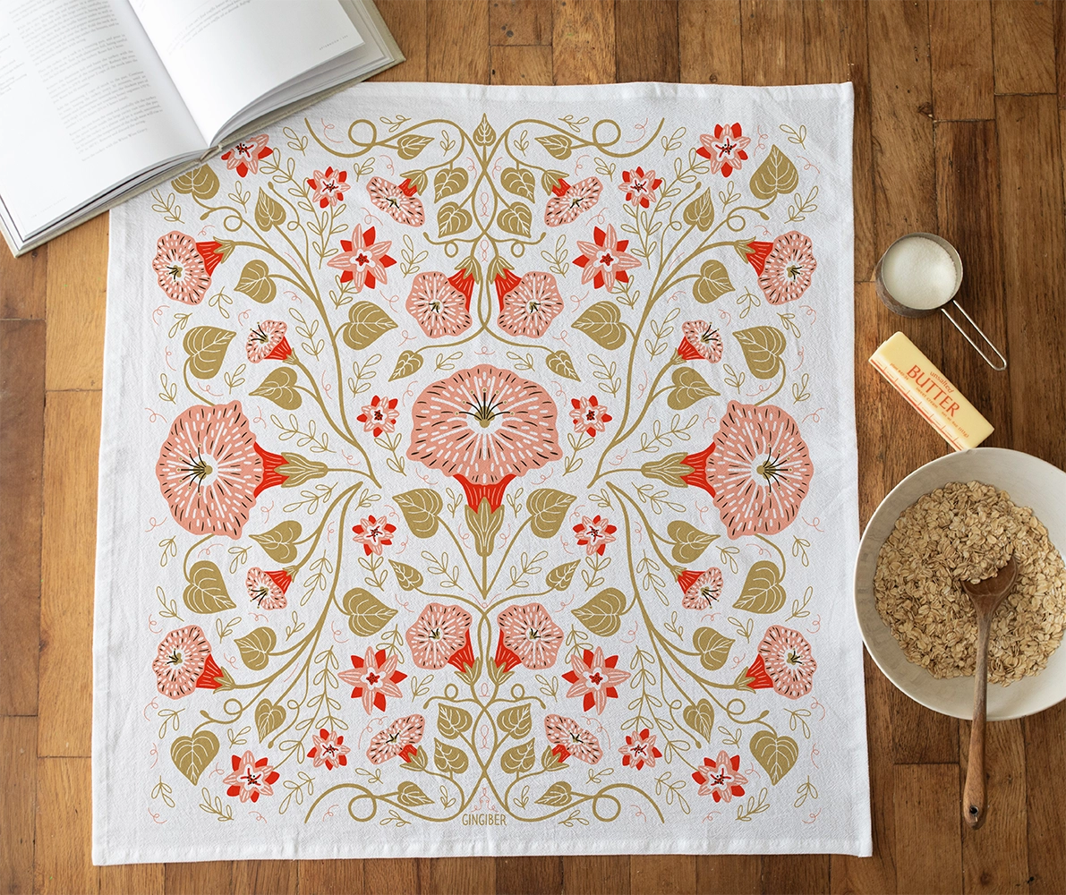 Gingiber - Tea Towel Blossom & Vine