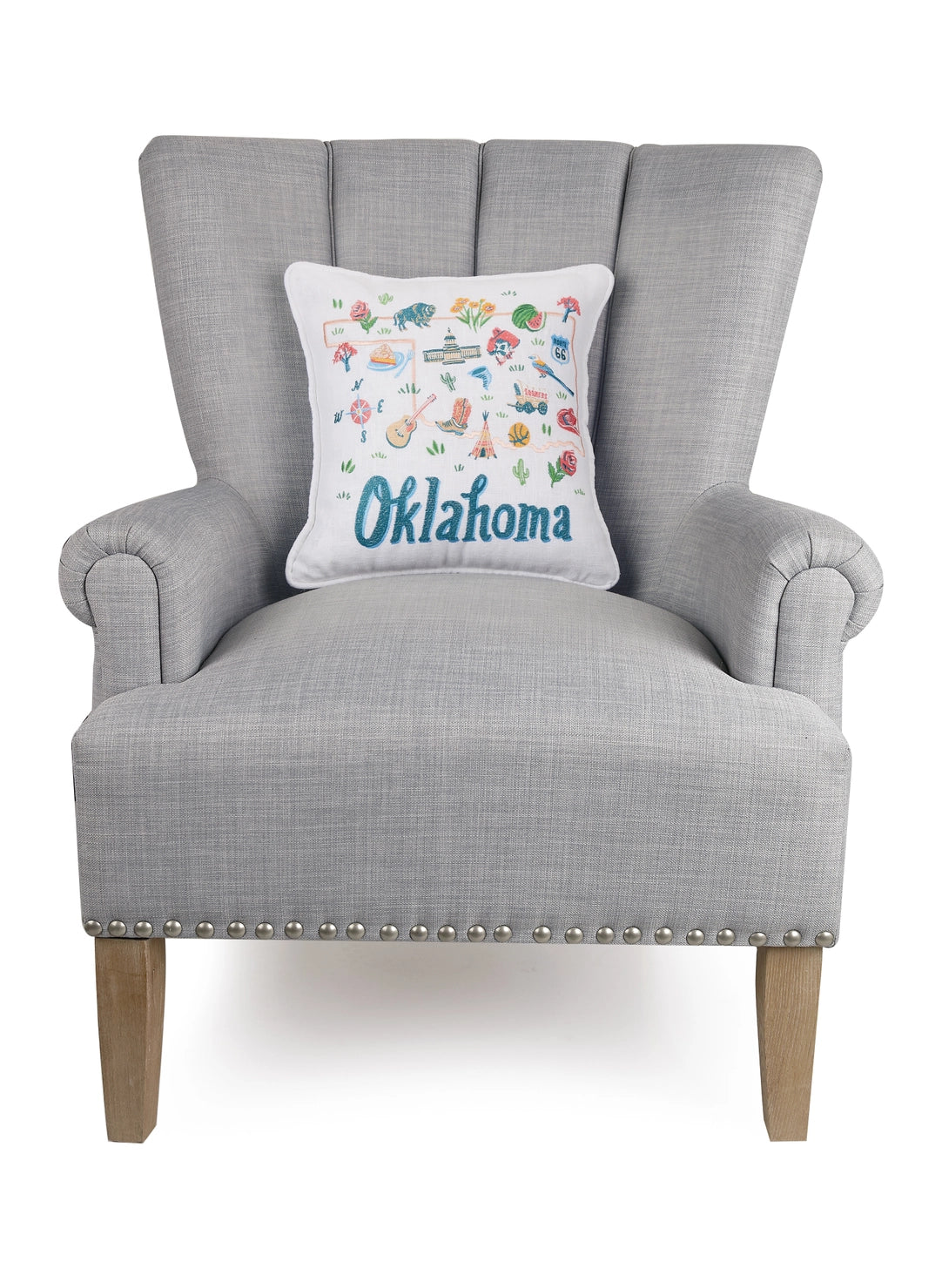 Peking Handicraft - Pillow Oklahoma Embroidered