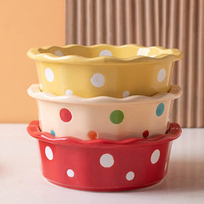 PawPaw Wholesale - Cat Bowl Ceramic Polka Dot