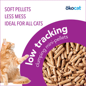 ökocat - Natural Wood Litter Low Tracking Mini Pellets Clumping