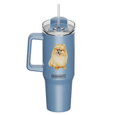 E & S Imports - Tumbler with Handle & Straw Pomeranian