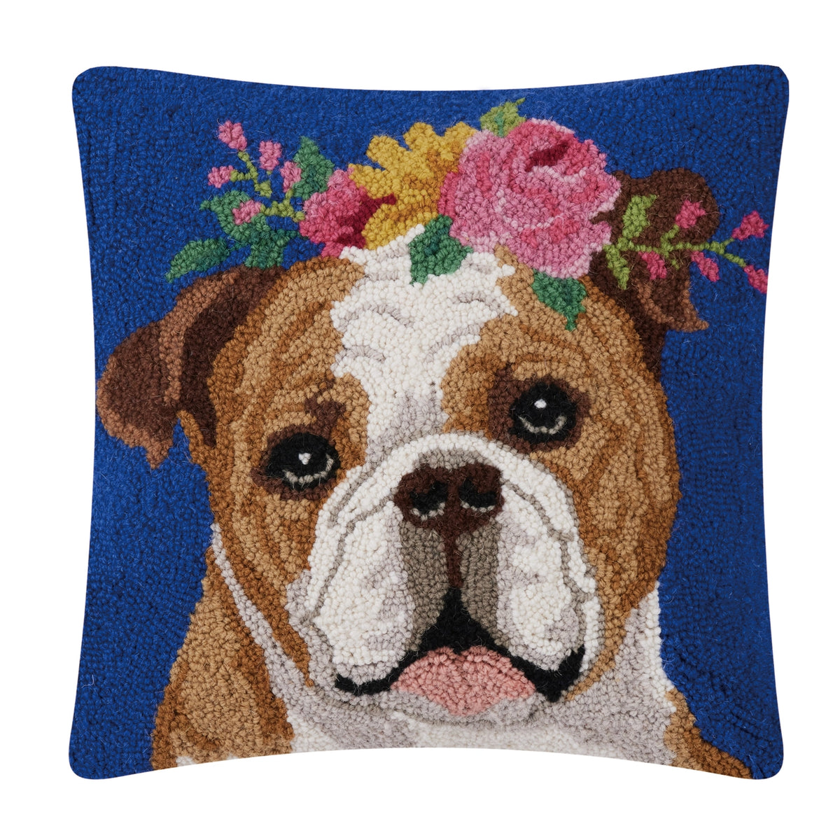 Peking Handicraft - Pillow Hook Floral Bulldog