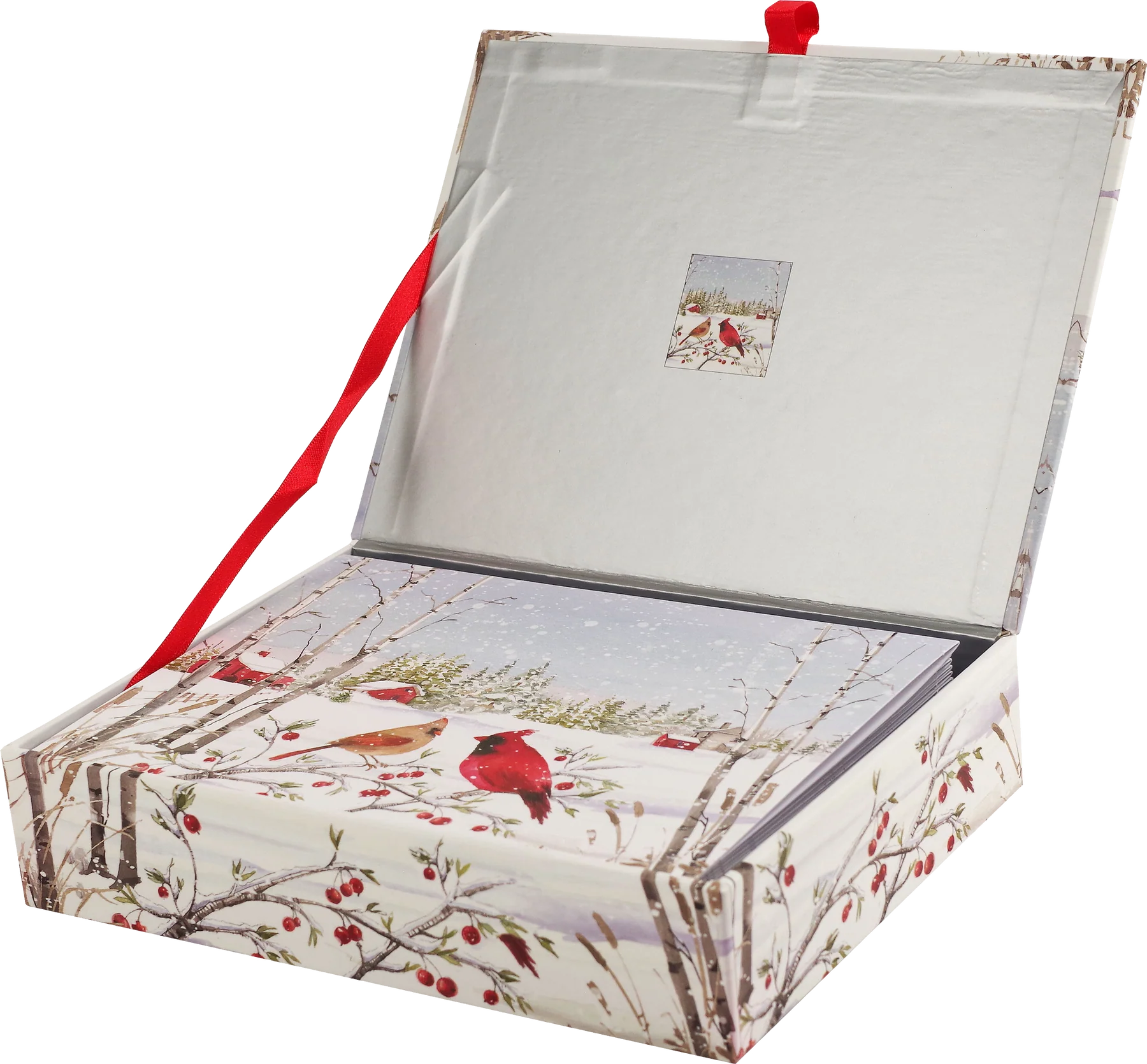 Peter Pauper Press - Holiday Cards Set Cardinals in Winter in Snow