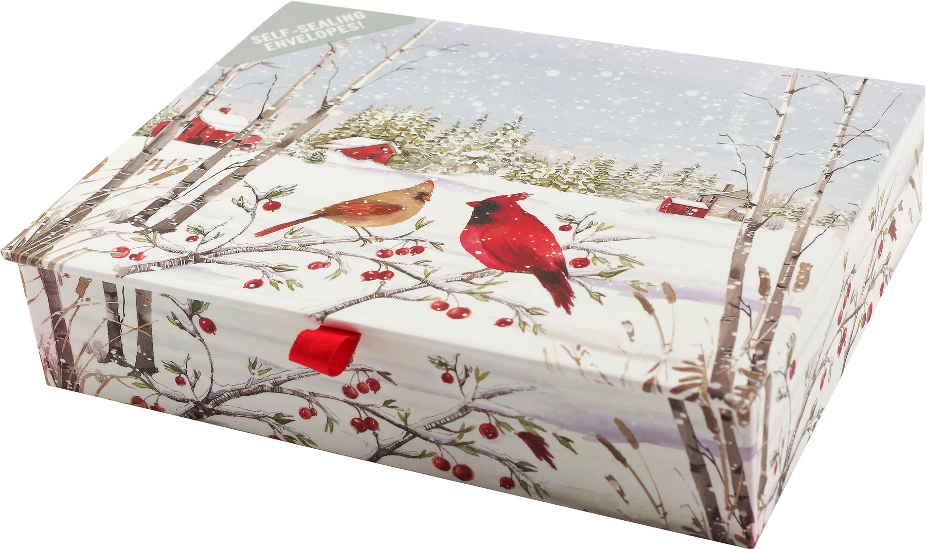 Peter Pauper Press - Holiday Cards Set Cardinals in Winter in Snow