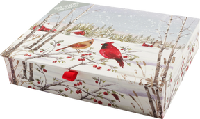 Peter Pauper Press - Holiday Cards Set Cardinals in Winter in Snow
