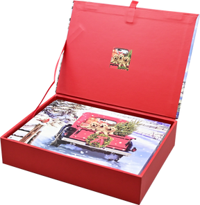 Peter Pauper Press - Holiday Cards 3 Labs in Red Truck w/ Tree