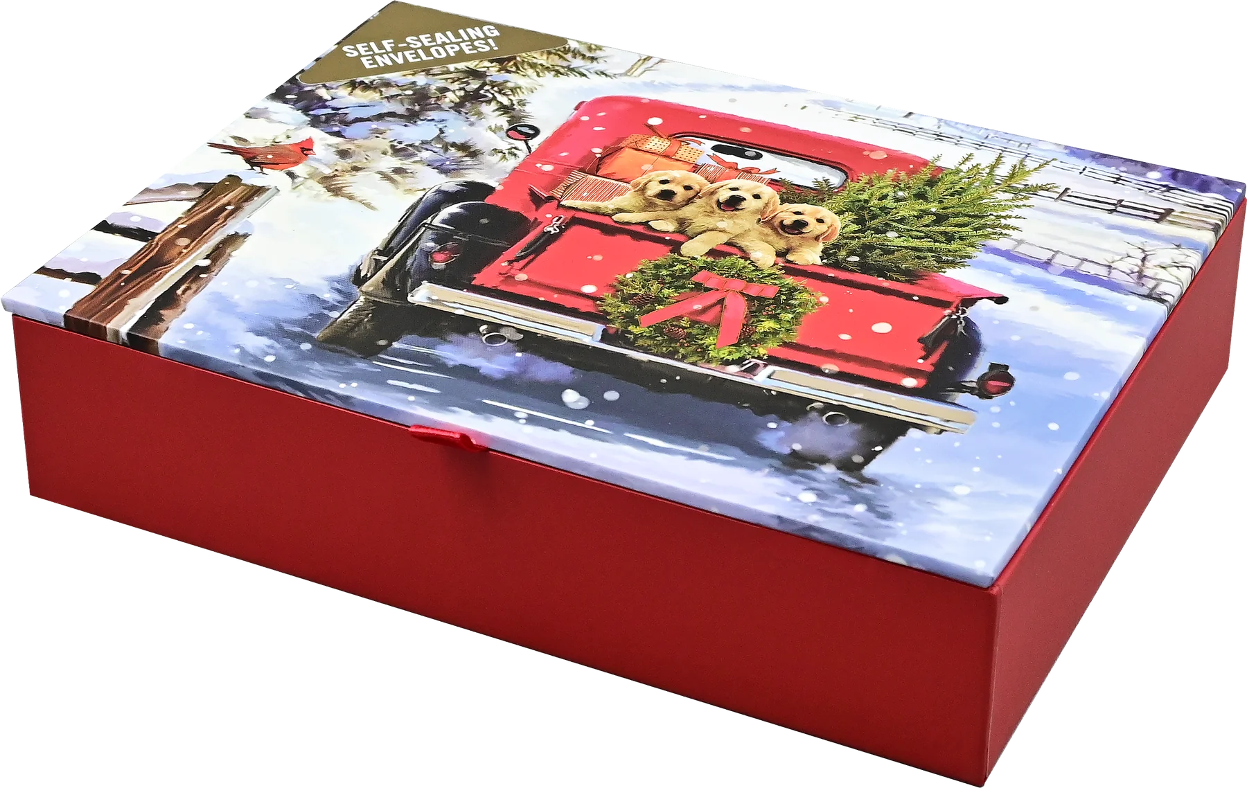 Peter Pauper Press - Holiday Cards 3 Labs in Red Truck w/ Tree