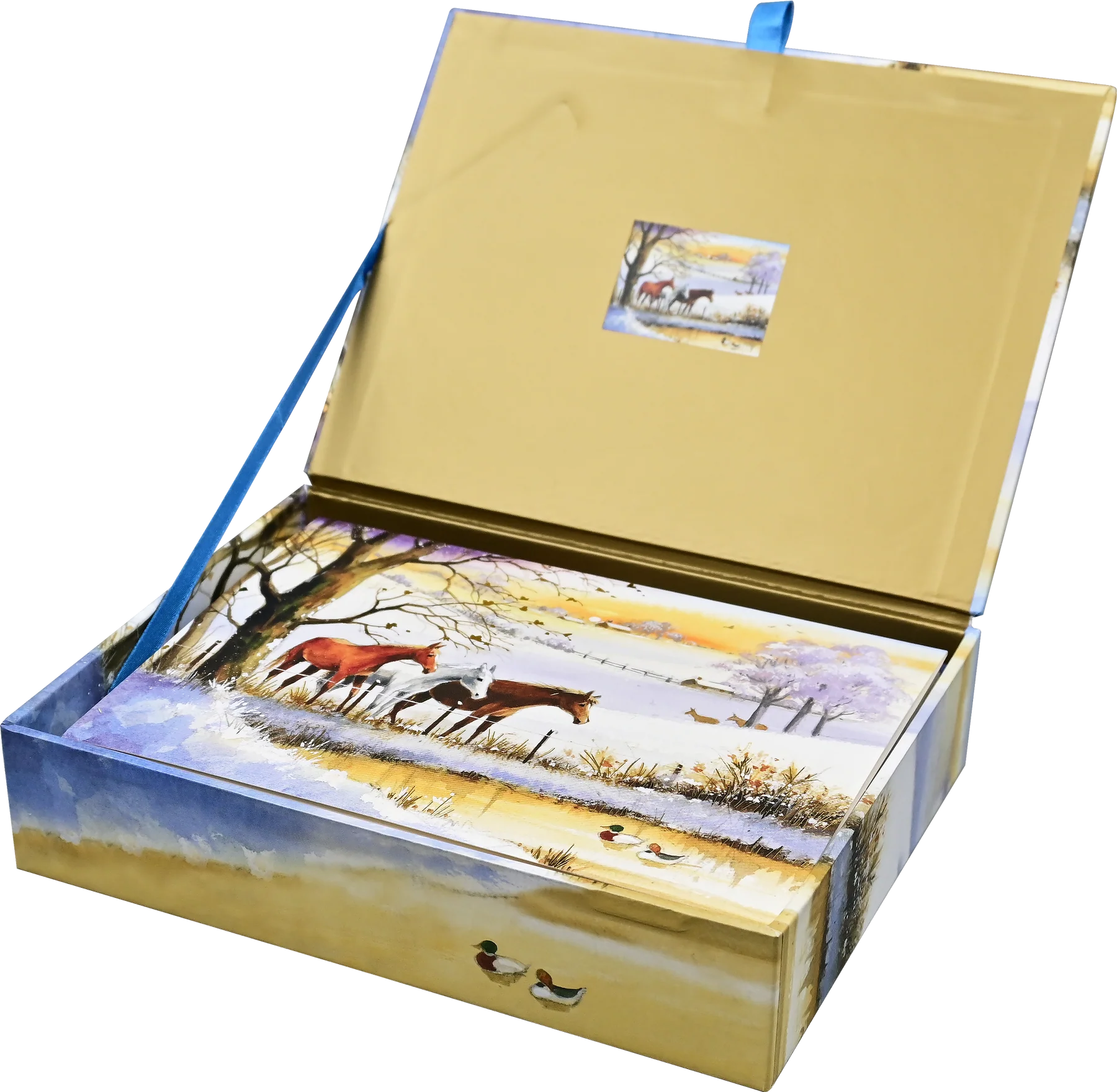 Peter Pauper Press - Holiday Cards Set Horses in Winter