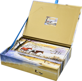 Peter Pauper Press - Holiday Cards Set Horses in Winter