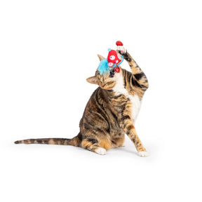Huxley & Kent - Cat Toy Cheerful Mouse Chirpy Red Mouse w Dangling Legs