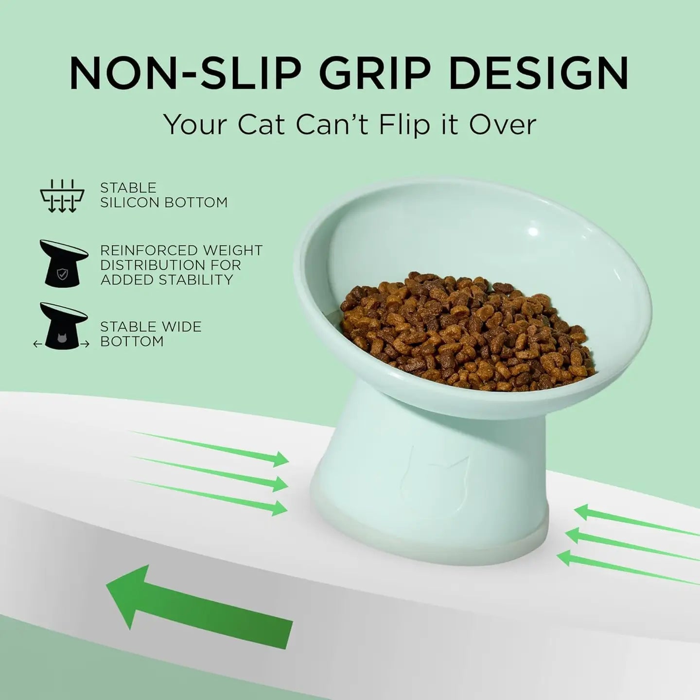 Moon-X USA - Cat Food Bowl Tilted Stress Free Raised 2 Piece Set