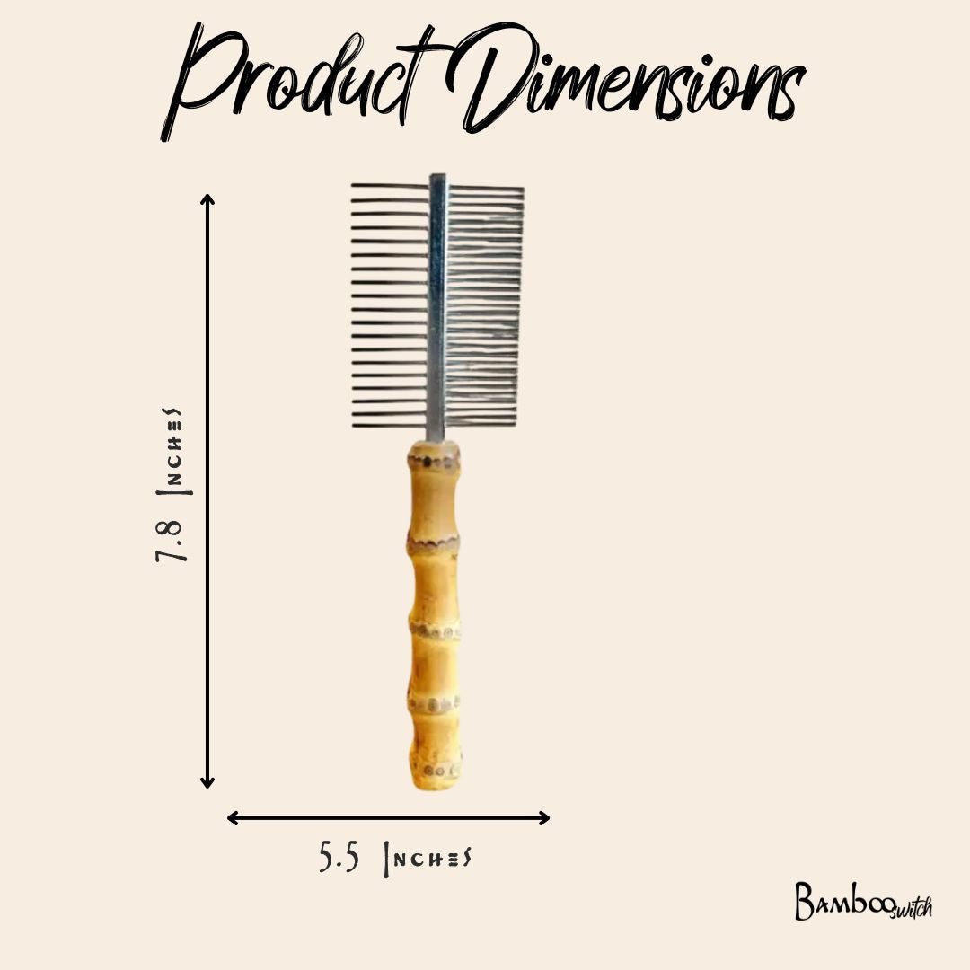 Bamboo Switch - Double Sided Flea Comb with Bamboo Handle