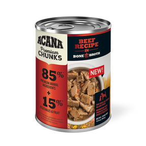 Champion Petfoods, Acana - All Dog Breeds, All Life Stages Premium Chunks, Beef Recipe in Bone Broth - Southern Agriculture 
