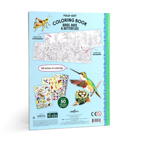 eeBoo - Coloring Book FoldOut - Bugs, Birds, & Butterflies
