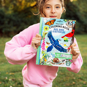 eeBoo - Coloring Book FoldOut - Bugs, Birds, & Butterflies