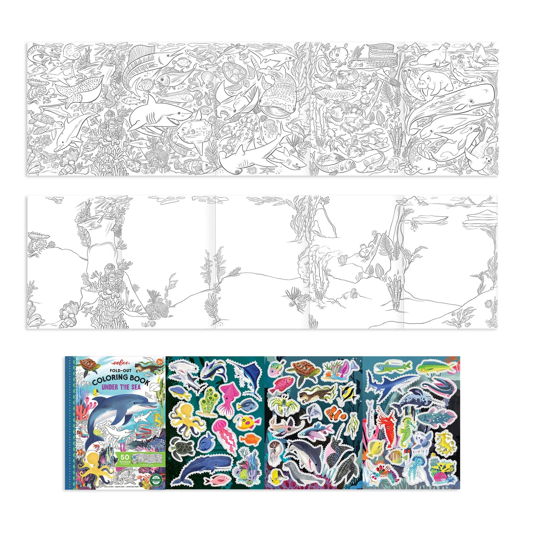 eeBoo - Coloring Book FoldOut - Under the Sea