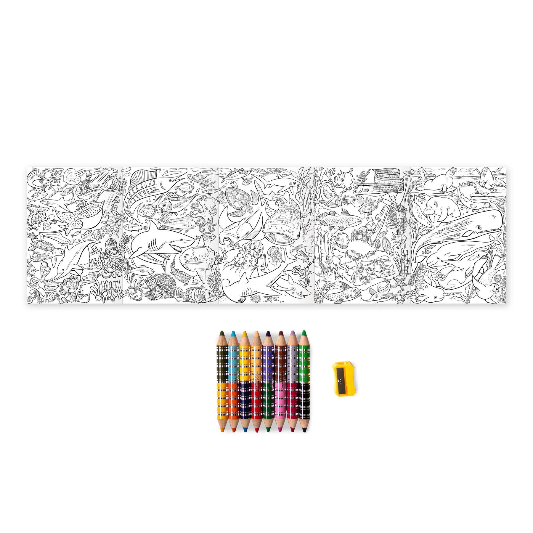 eeBoo - Biggie Pencils with Fold-Out Mini Mural - Under the Sea
