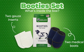 Healers PetCare - Booties for Dogs (2 Booties & 2 Gauze Inserts)