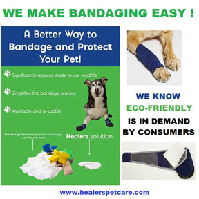 Healers PetCare - Booties for Dogs (2 Booties & 2 Gauze Inserts)