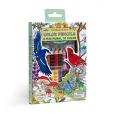 eeBoo - Biggie Pencils with Fold-Out Mini Mural - Bird & Butterfly