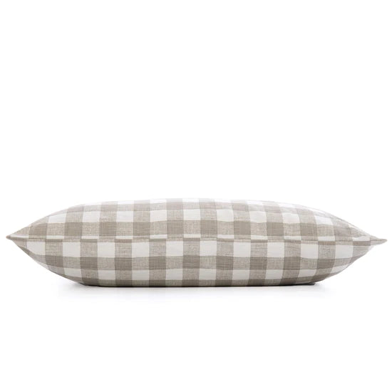 The Foggy Dog - Dog Bed Warm Stone Gingham