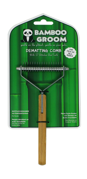 Bamboo Groom - Dematting Comb With 17 Stainless Steel Teeth