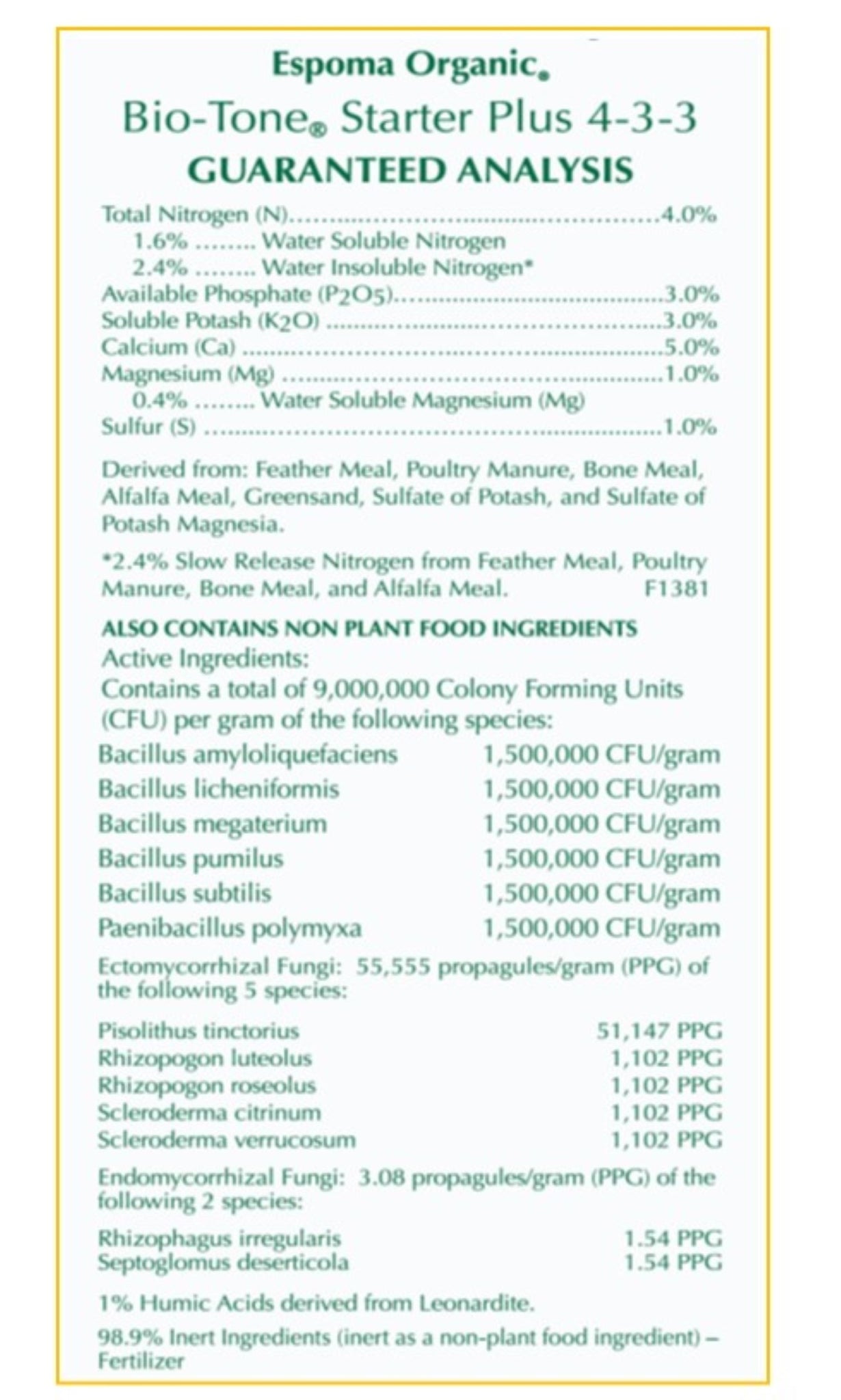 Espoma - Bio-tone Starter Plus 4-3-3