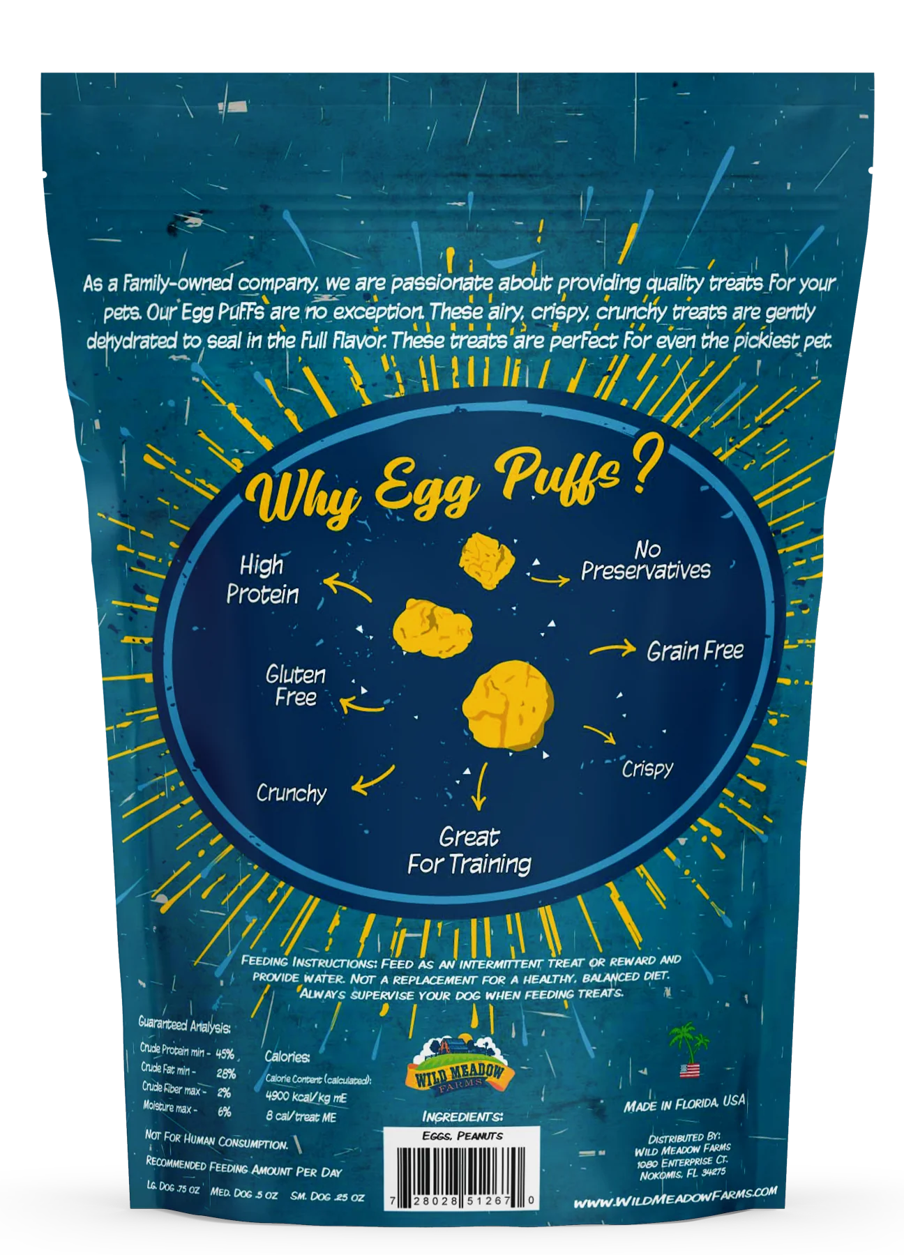 Wild Meadow Farms -  Egg Puffs Peanut Butter Dog Treat's