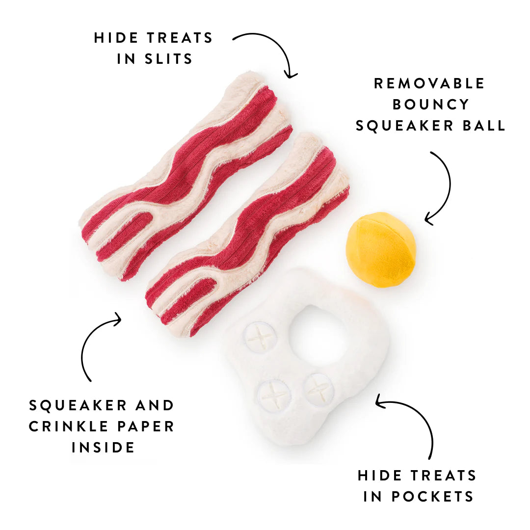 The Foggy Dog - Dog Toy 2 Pc Bacon & Egg