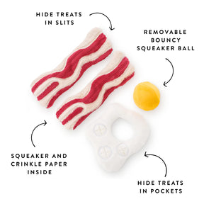 The Foggy Dog - Dog Toy 2 Pc Bacon & Egg