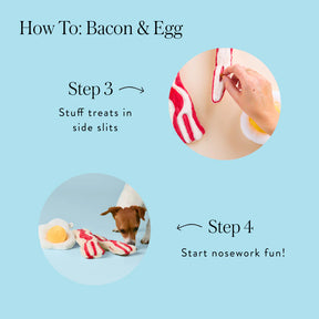 The Foggy Dog - Dog Toy 2 Pc Bacon & Egg