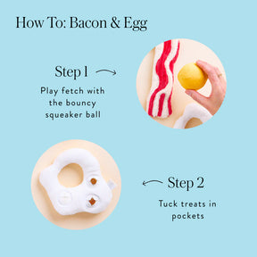 The Foggy Dog - Dog Toy 2 Pc Bacon & Egg