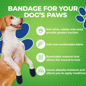 Healers PetCare - Booties for Dogs (2 Booties & 2 Gauze Inserts)