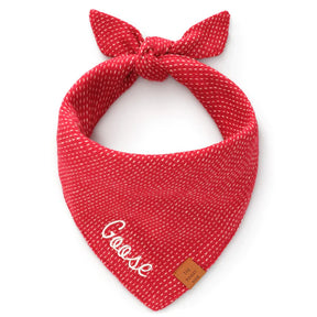 The Foggy Dog - Bandana Dog Berry Stitch Flannel