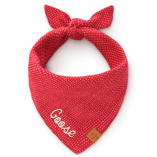 The Foggy Dog - Bandana Dog Berry Stitch Flannel