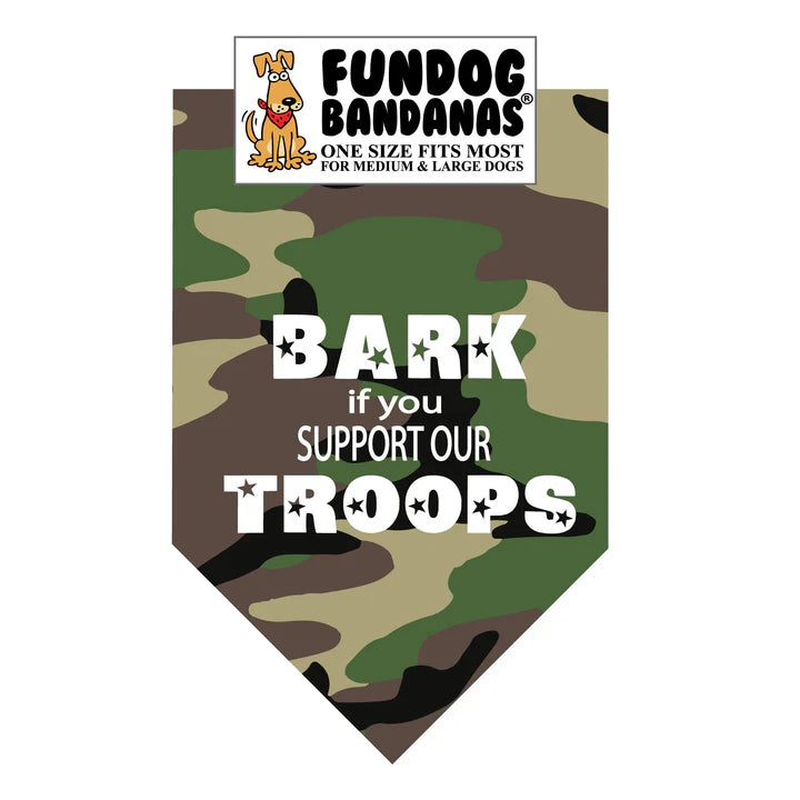 FunDog Bandanas - Dog Bandana BARK if you Support our Troops