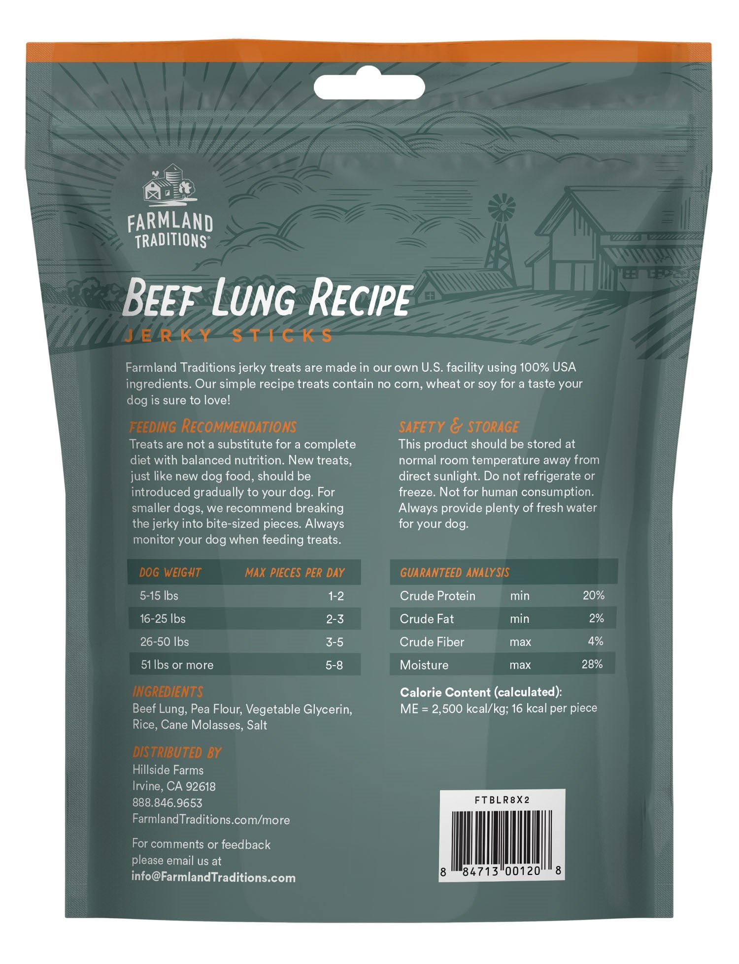Farmland Traditions - Beef Lung Recipe Jerky Sticks Treats For Dogs