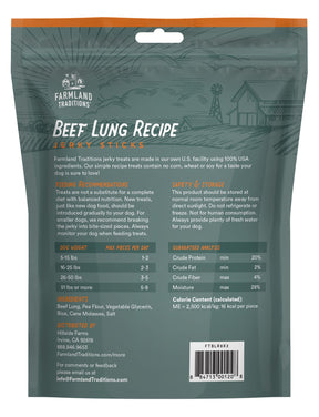 Farmland Traditions - Beef Lung Recipe Jerky Sticks Treats For Dogs